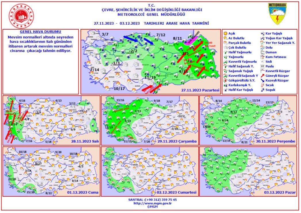 Meteoroloji harita paylaştı: Sıcaklık yükselecek, sonra yine kar gelecek