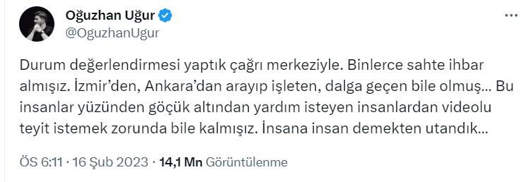 Çalışmaları sekteye uğratan Oğuzhan Uğur’a teşekkür belgesi veren AFAD'a eleştiri yağmuru!