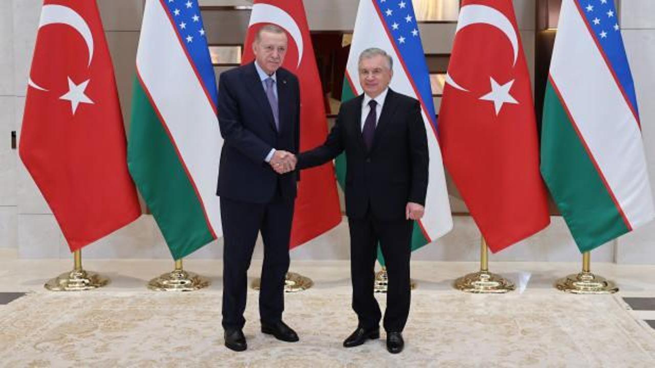 Cumhurbaşkanı Erdoğan, Özbekistan Cumhurbaşkanı Mirziyoyev ile görüştü