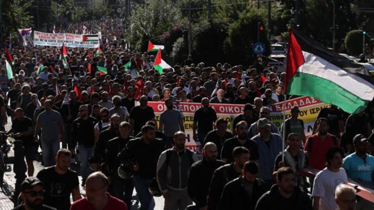 Yunanistan’da Filistin’e destek eylemi