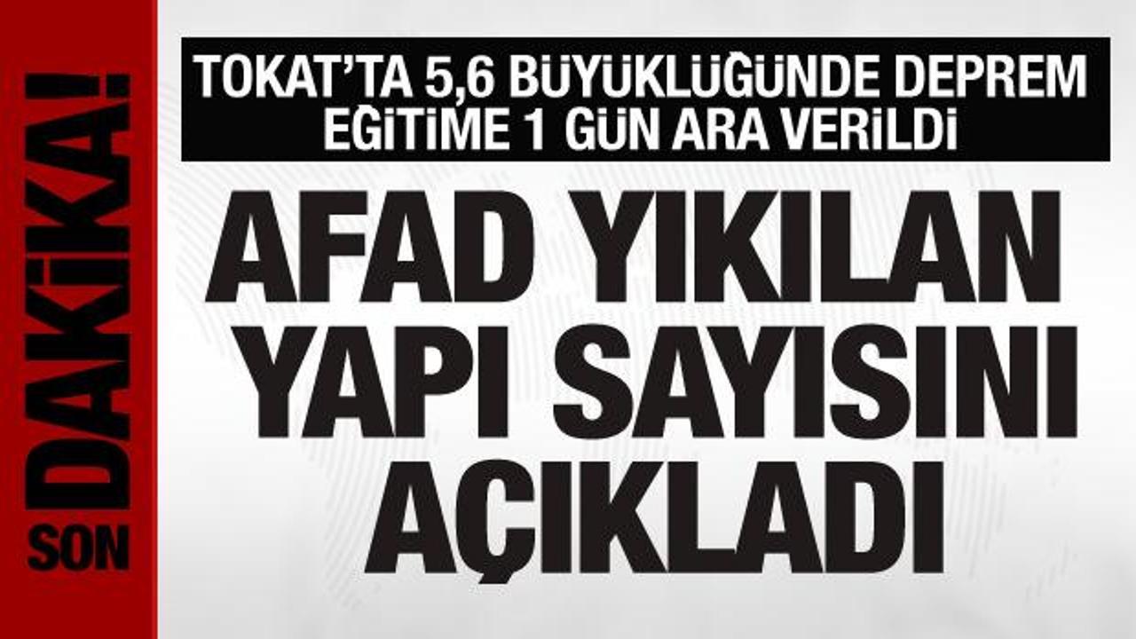 Tokat’ta 5,6 büyüklüğünde deprem