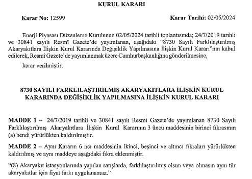 Araç sahipleri dikkat! EPDK'dan benzin ve motorin fiyatı kararı! 15 Mayıs'ta başlıyor