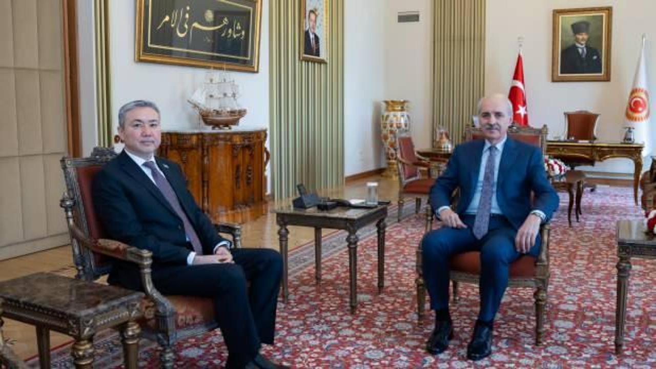 TBMM Başkanı Kurtulmuş, Kazakistan’ın Ankara Büyükelçisi Sapiyev’i kabul etti