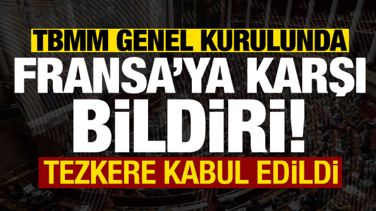 Son dakika: TBMM’de Fransa’ya karşı bildiri! Tezkere kabul edildi…