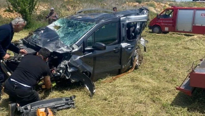 Otomobil takla attı: 1’i ağır 4 yaralı