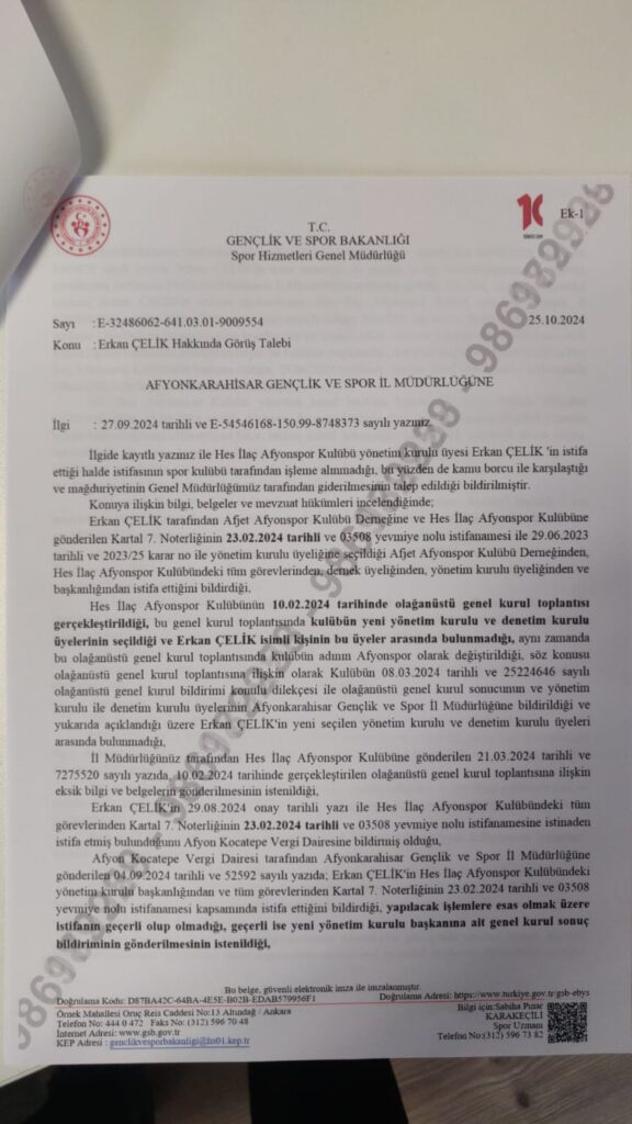 İsmail Hakkı Kasapoğlu ve Nadir Güzbey İlişkisi: Afyonkarahisar’da Spor Yönetimine Güven Krizi