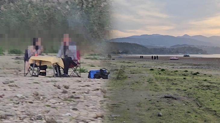 Sapanca Gölü Kuraklıktan Etkilendi: Su Çekilince Vatandaşlar Mangal Keyfi Yaptı