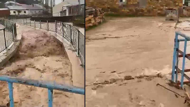 SİVAS’TA SAĞANAK SELE NEDEN OLDU: KÖY YOLLARI VE TARIM ARAZİLERİ SU ALTINDA KALDI