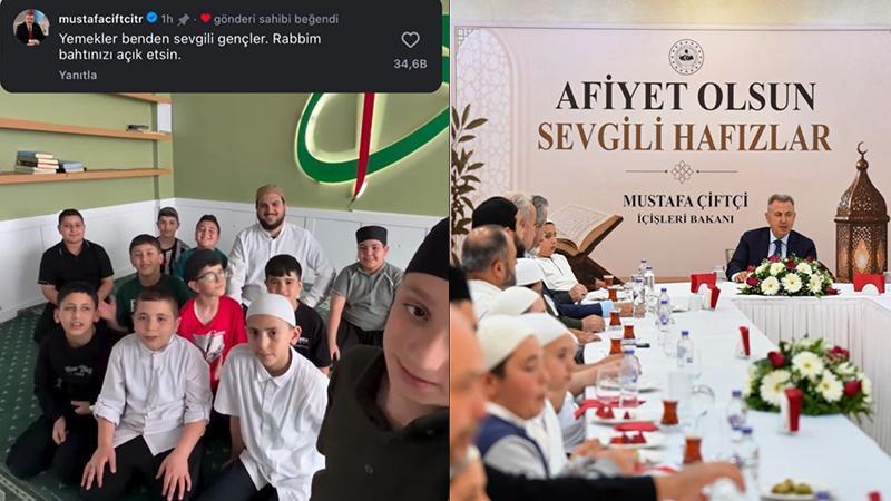 BAKAN ÇİFTÇİ’DEN HAFIZ ADAYLARINA SÜRPRİZ: “YEMEKLER BENDEN SEVGİLİ GENÇLER”