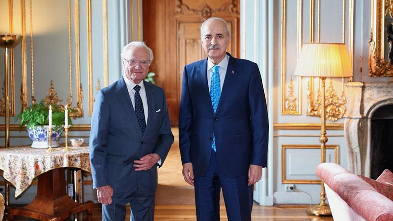 TBMM Başkanı Kurtulmuş, İsveç Kralı Carl Gustaf ile Görüştü