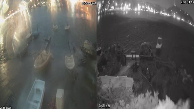 Hortum limanı vurdu: Tekneler kameralar önünde savruldu