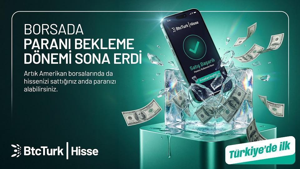 BtcTurk Hisse’den ABD borsalarında bir ilk: Hisse satış tutarı anında kullanılabilecek