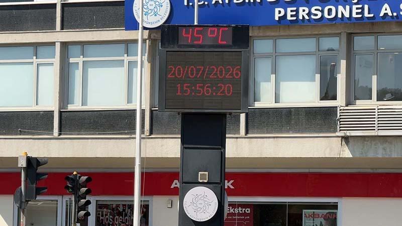 Aydın’da kavurucu sıcaklık: Termometreler 5 dakikada 45 dereceyi gösterdi